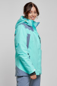 Оптом Горнолыжная куртка женская зимняя бирюзового цвета 3310Br в Екатеринбурге, фото 3