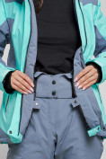 Оптом Горнолыжная куртка женская зимняя бирюзового цвета 3310Br в Екатеринбурге, фото 8
