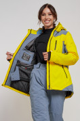 Оптом Горнолыжная куртка женская зимняя желтого цвета 3310J в Екатеринбурге, фото 11
