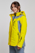 Оптом Горнолыжная куртка женская зимняя желтого цвета 3310J в Екатеринбурге, фото 2