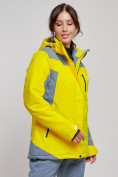 Оптом Горнолыжная куртка женская зимняя желтого цвета 3310J в Екатеринбурге, фото 3