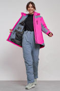 Оптом Горнолыжная куртка женская зимняя розового цвета 3310R в Екатеринбурге, фото 11