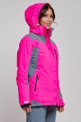 Оптом Горнолыжная куртка женская зимняя розового цвета 3310R в Екатеринбурге, фото 3