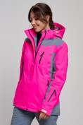 Оптом Горнолыжная куртка женская зимняя розового цвета 3310R в Екатеринбурге, фото 5
