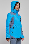 Оптом Горнолыжная куртка женская зимняя синего цвета 3310S в Екатеринбурге, фото 4
