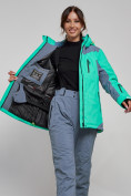Оптом Горнолыжная куртка женская зимняя зеленого цвета 3310Z в Екатеринбурге, фото 11