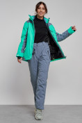 Оптом Горнолыжная куртка женская зимняя зеленого цвета 3310Z в Екатеринбурге, фото 12