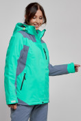 Оптом Горнолыжная куртка женская зимняя зеленого цвета 3310Z в Екатеринбурге, фото 3