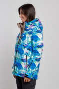 Оптом Горнолыжная куртка женская зимняя синего цвета 3320S в Екатеринбурге, фото 2