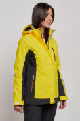 Оптом Горнолыжная куртка женская зимняя желтого цвета 3327J в Екатеринбурге, фото 3