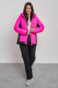 Оптом Горнолыжная куртка женская зимняя розового цвета 3327R в Екатеринбурге, фото 9