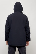 Оптом Парка косуха мужская с капюшоном демисезонная темно-синего цвета 3329TS, фото 13