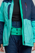 Оптом Горнолыжная куртка женская зимняя бирюзового цвета 33307Br в Екатеринбурге, фото 7