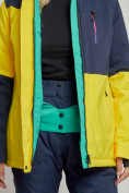 Оптом Горнолыжная куртка женская зимняя желтого цвета 33307J в Екатеринбурге, фото 8
