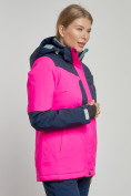 Оптом Горнолыжная куртка женская зимняя розового цвета 33307R в Екатеринбурге, фото 2