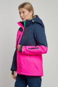 Оптом Горнолыжная куртка женская зимняя розового цвета 33307R в Екатеринбурге, фото 3