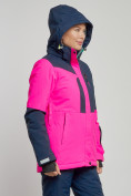 Оптом Горнолыжная куртка женская зимняя розового цвета 33307R в Екатеринбурге, фото 4