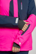 Оптом Горнолыжная куртка женская зимняя розового цвета 33307R в Екатеринбурге, фото 6