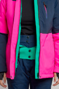 Оптом Горнолыжная куртка женская зимняя розового цвета 33307R в Екатеринбурге, фото 8