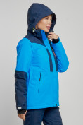Оптом Горнолыжная куртка женская зимняя синего цвета 33307S в Екатеринбурге, фото 3