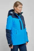 Оптом Горнолыжная куртка женская зимняя синего цвета 33307S в Екатеринбурге, фото 4