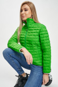 Оптом Стеганная куртка зеленого цвета 33310Z, фото 6