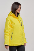 Оптом Горнолыжная куртка женская зимняя желтого цвета 3331J в Екатеринбурге, фото 2