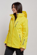 Оптом Горнолыжная куртка женская зимняя желтого цвета 3331J в Екатеринбурге, фото 3