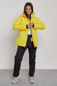 Оптом Горнолыжная куртка женская зимняя желтого цвета 3331J в Екатеринбурге, фото 9