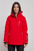 Оптом Горнолыжная куртка женская зимняя красного цвета 3331Kr в Екатеринбурге