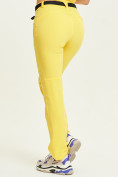 Оптом Спортивные брюки Valianly женские желтого цвета 33419J в  Красноярске, фото 5