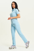 Оптом Спортивные брюки Valianly женские голубого цвета 33419Gl, фото 8