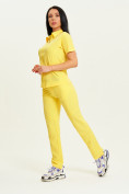 Оптом Спортивные брюки Valianly женские желтого цвета 33419J в  Красноярске, фото 13