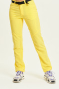 Оптом Спортивные брюки Valianly женские желтого цвета 33419J в  Красноярске