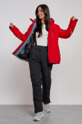 Оптом Горнолыжная куртка женская зимняя красного цвета 3350Kr в Екатеринбурге, фото 11