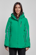 Оптом Горнолыжная куртка женская зимняя зеленого цвета 3350Z в Екатеринбурге