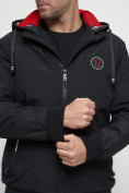 Оптом Куртка спортивная мужская на резинке черного цвета 3367Ch, фото 12