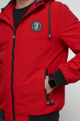 Оптом Куртка спортивная мужская на резинке красного цвета 3367Kr в Казани, фото 11