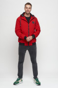 Оптом Куртка спортивная мужская на резинке красного цвета 3367Kr в Казани, фото 3