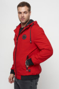 Оптом Куртка спортивная мужская на резинке красного цвета 3367Kr в Екатеринбурге, фото 7
