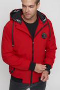 Оптом Куртка спортивная мужская на резинке красного цвета 3367Kr в Екатеринбурге, фото 9