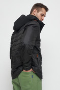 Оптом Куртка спортивная мужская с капюшоном черного цвета 3368Ch в Казани, фото 11