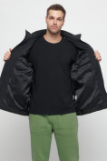 Оптом Куртка спортивная мужская с капюшоном черного цвета 3368Ch в Казани, фото 14