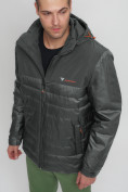 Оптом Куртка спортивная мужская с капюшоном цвета хаки 3368Kh в Казани, фото 10