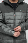 Оптом Куртка спортивная мужская с капюшоном цвета хаки 3368Kh в Казани, фото 14