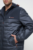 Оптом Куртка спортивная мужская с капюшоном темно-синего цвета 3368TS в Казани, фото 13