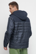 Оптом Куртка спортивная мужская с капюшоном темно-синего цвета 3368TS в Казани, фото 7