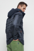 Оптом Куртка спортивная мужская с капюшоном темно-синего цвета 3368TS в Екатеринбурге, фото 8