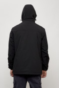 Оптом Парка мужская с капюшоном демисезонная черного цвета 3370Ch, фото 8