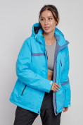 Оптом Горнолыжная куртка женская зимняя большого размера голубого цвета 3382Gl в Екатеринбурге, фото 10